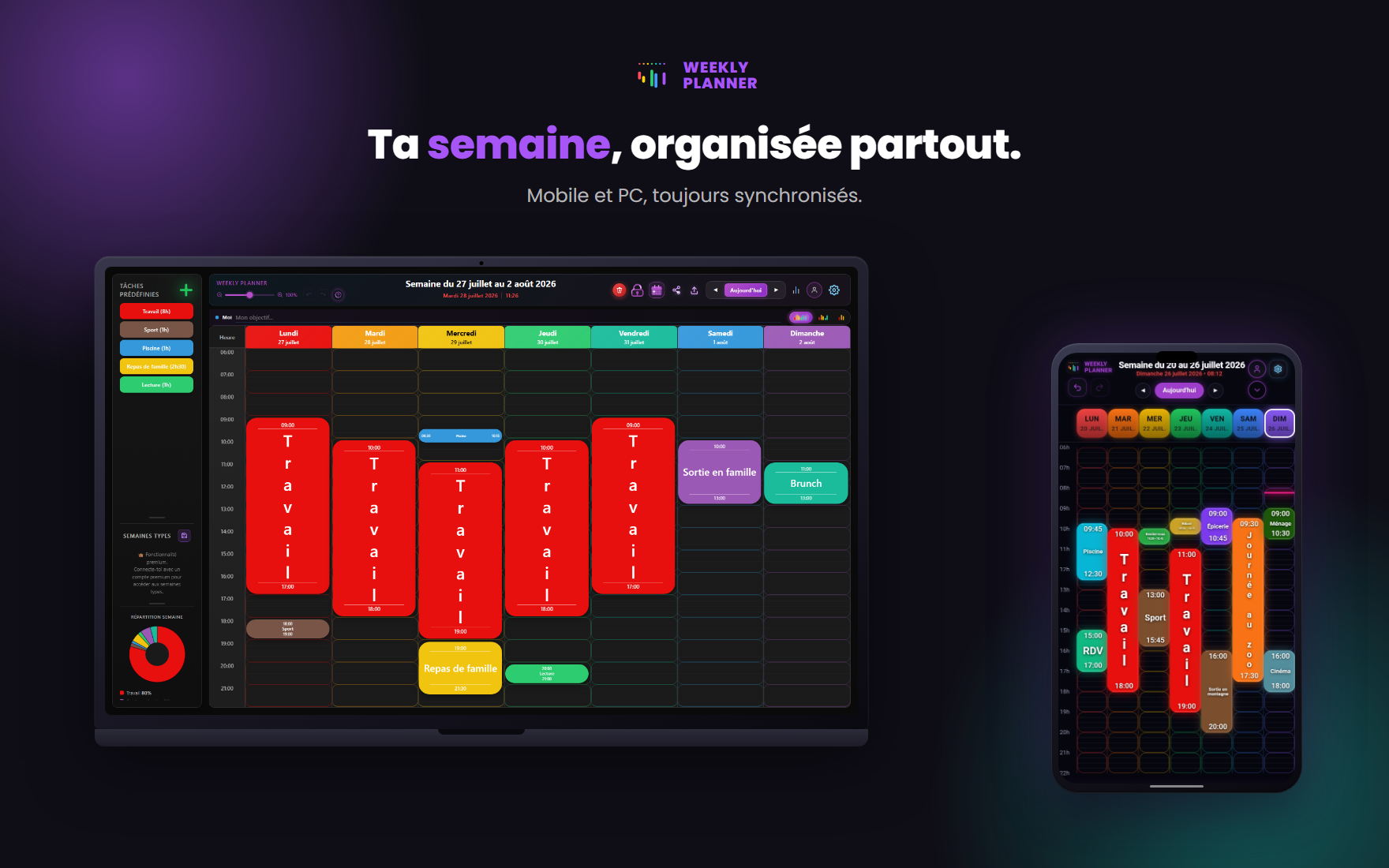 Weekly Planner sur PC et mobile